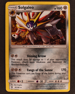 Solgaleo 87/145 - Pokemon Card TCG - Reverse Holo - Guardians Rising - MP - Image 1