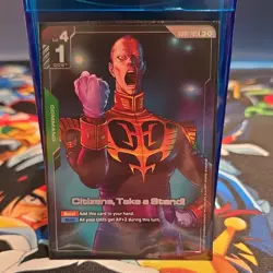 Bandai Gundam War TCG Citizens, Take a Stand! R+ Command Card GDO1-105 Cost 1 - Image 1