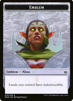 X 1 Nissa, Who Shakes the World EMBLEM NM-M WAR 019 MTG Magic The Gathering - Image 1