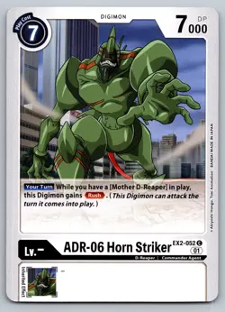 Digimon Card ADR-06 Horn Striker EX2-052 C Digital Hazard - Image 1