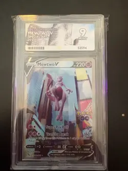 2022 Mewtwo V Special Art #72 Pokemon Go Ace Graded 9 Mint - Image 1