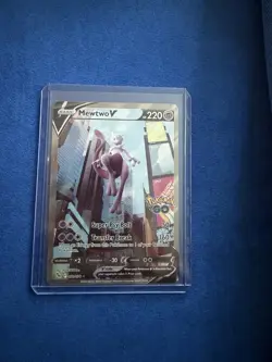 Pokemon TCG Mewtwo v Full Art Holo Ultra Rare Card Pokemon Go 072/078 72/78 - Image 1