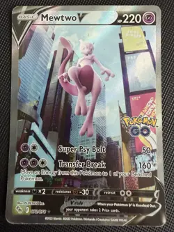 Pokemon Go Mewtwo V 72/78 Alternative Art Alt Holo English NM - Image 1