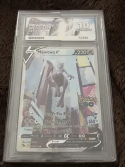 Pokemon Mewtwo v Special Art TCG 2022 Pokemon Go 72/78 Ace Graded 10 - Image 1