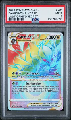 2022 POKEMON SWORD & SHIELD LOST ORIGIN SECRET FULL ART/GIRATINA VSTAR PSA 9 - Image 1