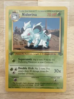 T1 Nidorina 40/64 1st edition Pokemon Jungle Set Vintage 1999 WoTC TCG - Image 1