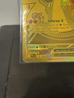 Mega Charizard X ex Gold Hyper Rare 130/094 Pokemon Phantasmal Flames English - Image 4