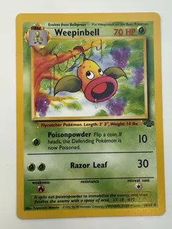 Weepinbell Uncommon Unlimited Jungle 48/64 LP Pokemon TCG - Image 1