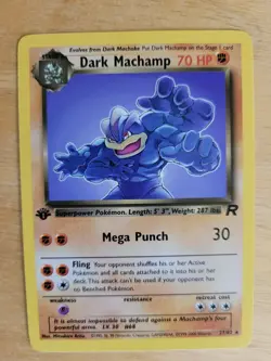 Pokemon Dark Machamp, 1st Edition, N/M Condition, Stage 2 - Image 1
