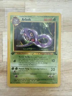 Pokemon Arbok 31/62 1st Edition Fossil Common Regular Vintage 1999 WOTC TCG - Image 1