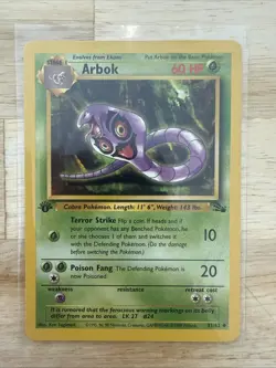 Pokemon Arbok 31/62 1st Edition Fossil Common Regular Vintage 1999 WOTC TCG - Image 2