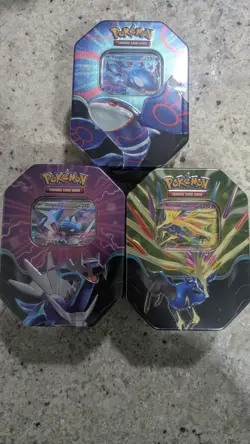 Pokemon TCG Azure Legends Tin Set Kyogre EX Dialga EX Xerneas EX Sealed Lot - Image 1