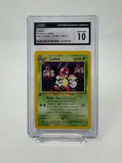 1st Edition Ledian - Pokemon (2000) 39/111 Neo Genesis Regular - CGC Graded 10 - Image 1