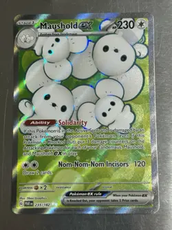 Pokemon Maushold ex 233/182 Paradox Rift Ultra Rare Full Art Holo NM - Image 1
