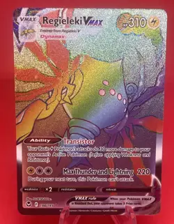 Pokemon TCG Regieleki VMAX Silver Tempest 198/195 Holo Secret Rare Near M - Image 1
