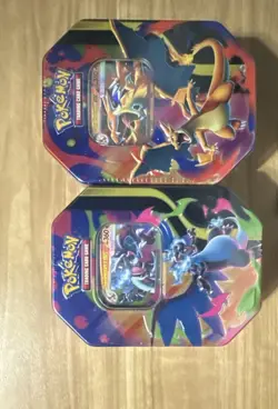 Pokemon TCG Tin Lot of 2 Charizard & Mega Charizard X Designs Factory Sealed - Image 3