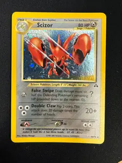 Scizor - 10/75 - Holo Rare - Unlimited Edition Neo Discovery (LP) Pokemon SWIRL - Image 1
