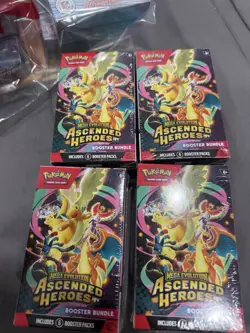 Pokemon Mega Evolutions Ascended Heroes Booster Bundle LOT OF 4 IN HAND - Image 1
