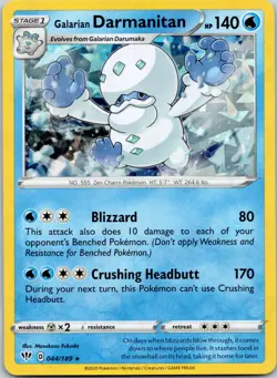 Galarian Darmanitan (Cracked Ice Holo) 44/189 Darkness Ablaze Pokemon Holo NM - Image 1