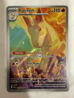 POKEMON - RAPIDASH 189/182 ILLUSTRATION RARE DESTINED RIVALS NM - Image 2