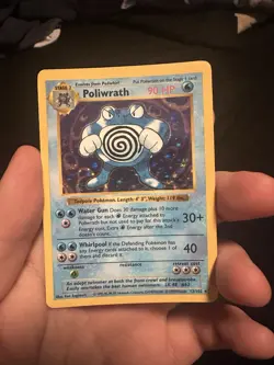Pokemon Poliwrath Base Set Shadowless Holo Rare 13/102 90 HP Wizards 1999 - Image 1
