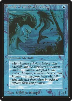 Merfolk of the Pearl Trident x1 Beta MTG Magic the Gathering Blue Creature Card - Image 1