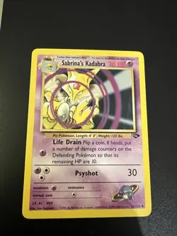 Sabrina’s Kadabra 58/132 Gym Challenge Unlimited 2000 Pokemon Card Uncommon LP - Image 1