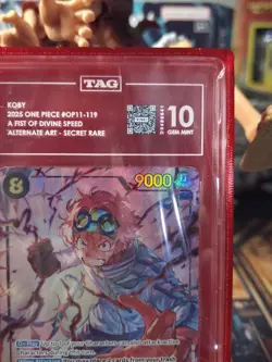 One Piece Koby (119) OP11-119 A Fist of Divine Speed Foil! TAG 10! WITH CASE 💥 - Image 3