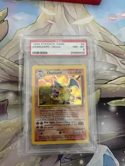 Charizard Base Set Holo Card 4/102 Pokemon PSA 8 Mint WOTC 1999 Vintage Graded - Image 1
