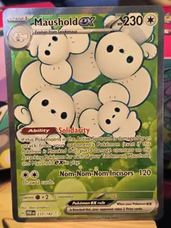 Pokemon TCG Maushold EX Paradox Rift 233/182 Holo Ultra Rare Full Art NM - Image 1