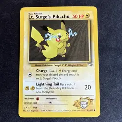 Lt. Surge's Pikachu 81/132 Gym Heroes Regular Pokemon Card - Image 1