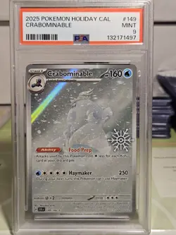 PSA 9 Mint Crabominable Graded Pokemon Card #149 Holiday Stellar Crown 2025 - Image 1