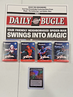 PAX WEST 2025 MTG Spider-Man Welcome Decks (4) + PROMO FOIL CARD + Daily Bugle - Image 1