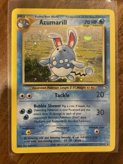 Pokemon TCG Azumarill Neo Genesis Holo Card 2/111 Rare - Image 1
