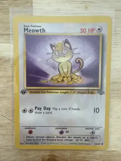 Meowth 1st Edition 56/64 Jungle Common English Pokemon Card - Image 1