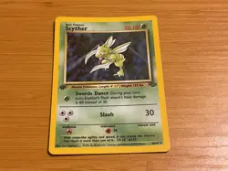 NEW 1999 POKEMON FIRST EDITION JUNGLE CARD "SCYTHER" 10 of 64 - Image 1