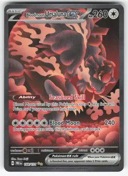 NM Bloodmoon Ursaluna ex 168/131 Prismatic Evolutions SIR Pokemon Card - Image 1