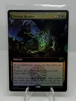 NM Extended Art Foil Vicious Rivalry, MTG, Secrets of Strixhaven, Magic, 359 - Image 1