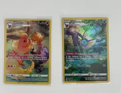 2022 Pokemon SWSH Brilliant Stars Vaporeon Trainer Gallery Holo AND Flareon TG01 - Image 1