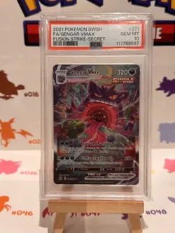 PSA 10 Gengar Vmax 271/264 Pokemon Fusion Strike Holo Alternative Art Card - Image 1