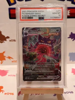 PSA 10 Gengar Vmax 271/264 Pokemon Fusion Strike Holo Alternative Art Card - Image 3