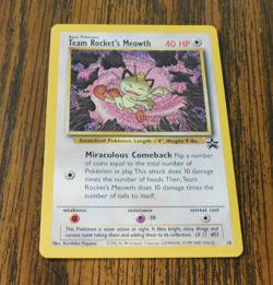 Team Rocket's Meowth Pokemon Black Star Promo Card #18 Pokemon League 2001 - Image 1