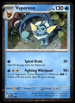 Vaporeon (Cosmos Holo) 168 Holo Promo Scarlet & Violet Promo Pokemon Holo NM - Image 1