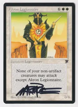 Signed Akron Legionnaire Proof NM Legends Artist Mark Poole 1994 MTG Magic AP! - Image 1