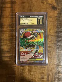2025 Pokemon Japanese CGC 10 PRISTINE Mega Lucario EX 228/193 Holo Mega Dream ! - Image 1