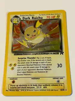 Pokemon TCG Dark Raichu 83/82 Team Rocket Holo Rare MP - Image 2