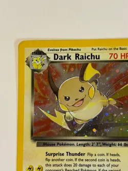 Pokemon TCG Dark Raichu 83/82 Team Rocket Holo Rare MP - Image 3