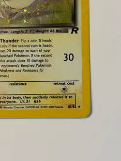 Pokemon TCG Dark Raichu 83/82 Team Rocket Holo Rare MP - Image 5
