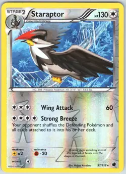 Staraptor 97/116 Rare Plasma Freeze Pokemon Reverse Holo NM - Image 1