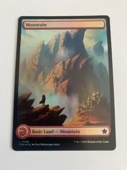 x1 Mountain FDN Foundations MTG 288 FOIL FULL ART BASIC LAND M/NM 1x - Image 1